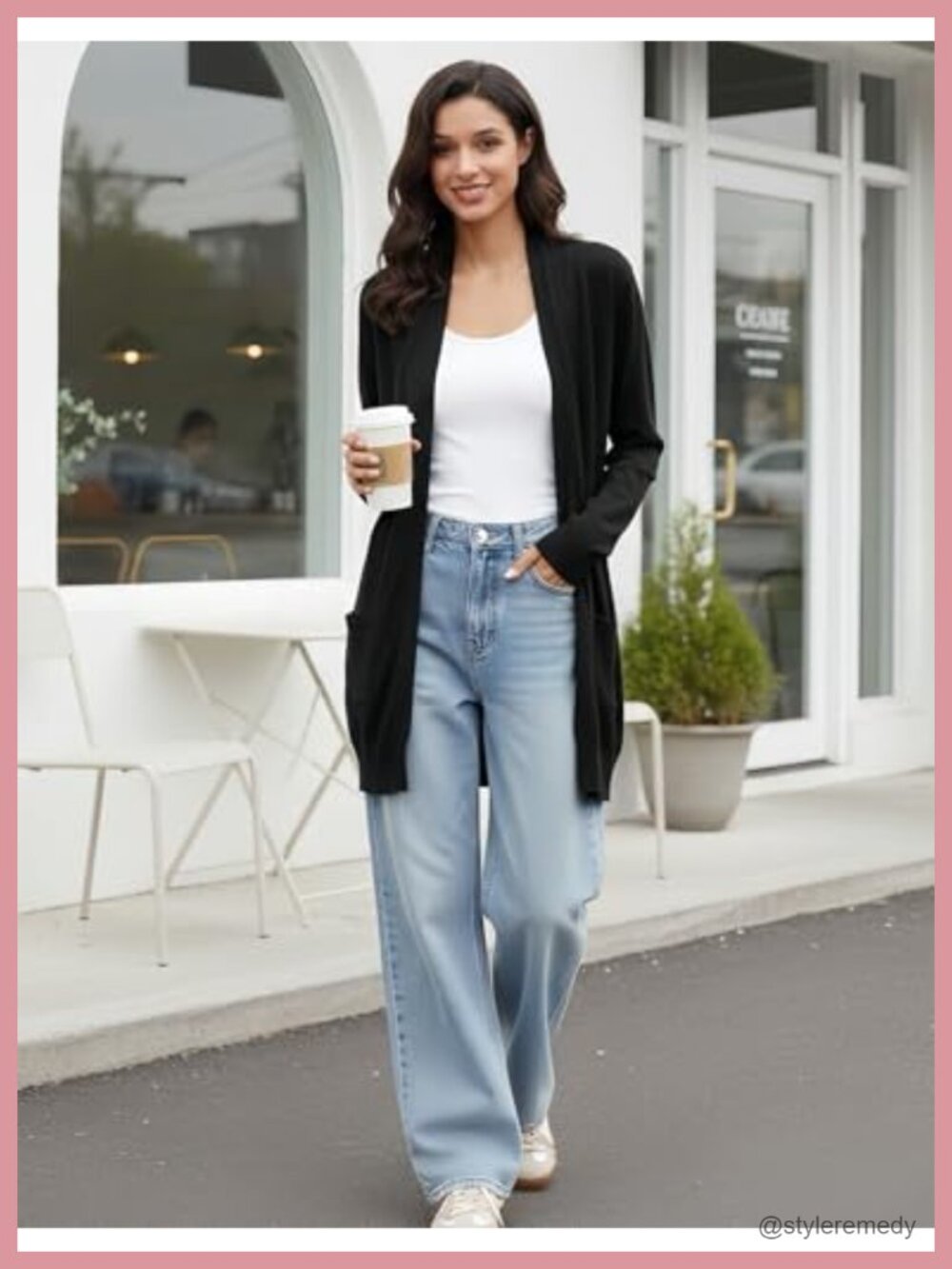 Long Lightweight Cardigan with Pockets for Women - Soft Knit Open Front - Picture 5 of 6